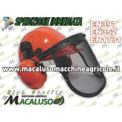 Elmetto antinfortunistico PRO SAFE boscaiolo visiera rete cuffie casco protettivo sicurezza