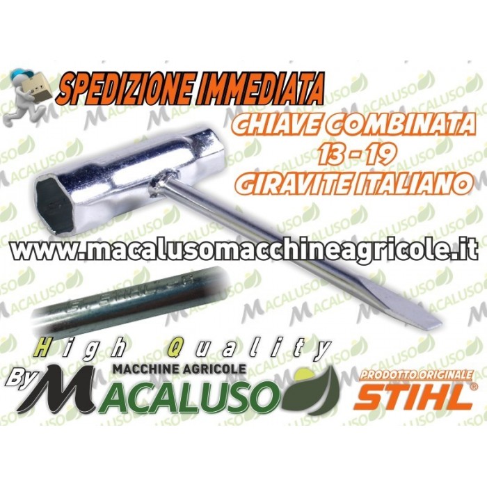 Chiave candela e spranga Stihl 13 mm 19 mm Cacciavite tendicatena italiano  a taglio 11298903401 - Macaluso Macchine Agricole