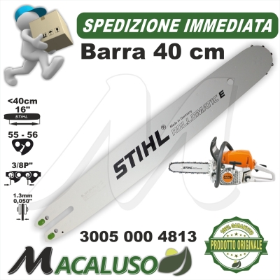 Barra Stihl 16" Cm .40 x motosega MS180 MS181 passo 3/8P mm. 1,3 maglie 55 spranga 30050004813