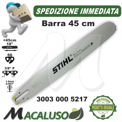 Barra Stihl 18" Cm.45 motosega MS440 MS460 P. 3/8" mm.1,6 mg. 66 spranga 30030005217 