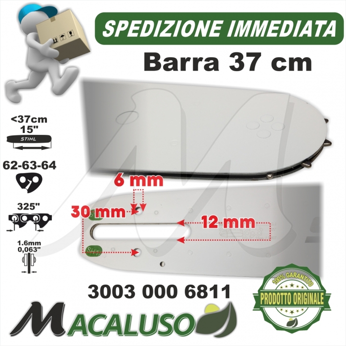 Barra Stihl 18 Cm.45 motosega MS260 MS271 MS280 P. 325 mm. 1,6 mg. 74  spranga 30030086817 - Macaluso Macchine Agricole