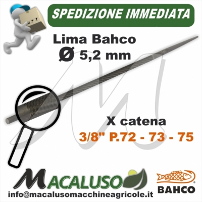 Lima o Tondino Bahco 13/64 mm. 5,2 affilatura catena motosega
