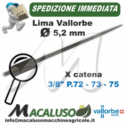 Lima o Tondino Vallorbe 13/64 mm. 5,2 affilatura catena motosega