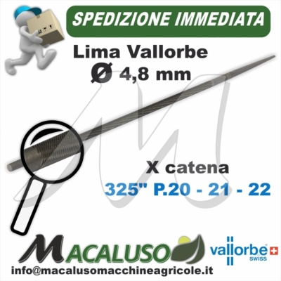 Lima o Tondino Vallorbe 3/16 mm. 4,8 affilatura catena motosega