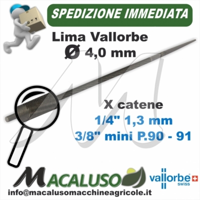 Lima o Tondino Vallorbe 5/32 mm. 4,0 affilatura catena motosega