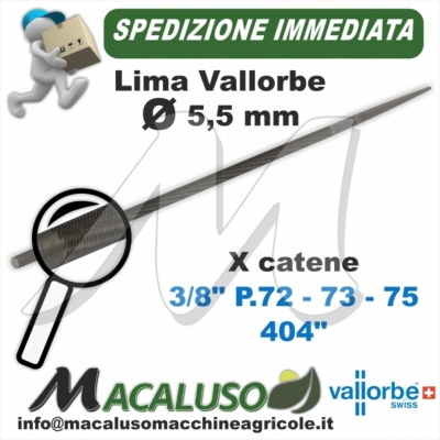 Lima o Tondino Vallorbe 7/32 mm. 5,5 affilatura catena motosega