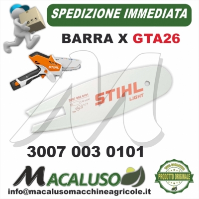 Barra Stihl 4" Cm.10 Potatore GTA26 passo 1/4 da mm.1,1 maglie 28 GTA 26 30070030101 spranga