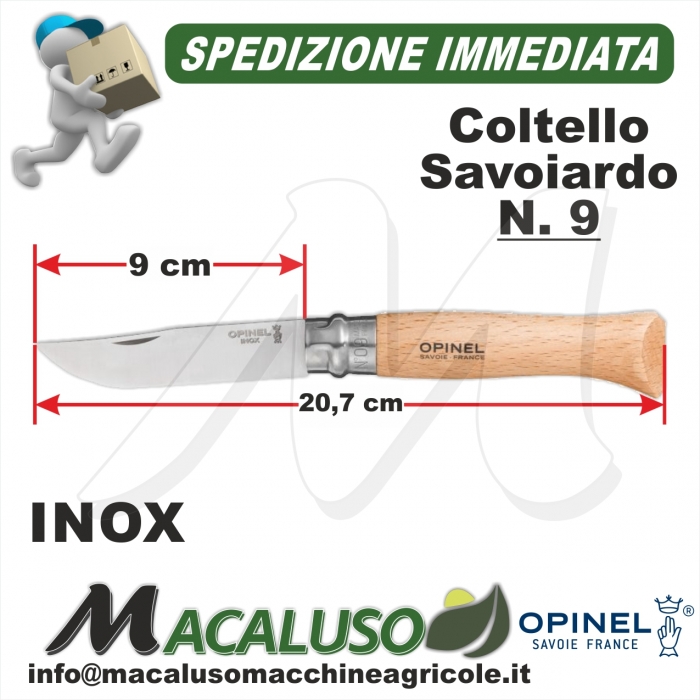 Coltello Opinel Inox virobloc tradizionale lama acciaio varie misure  coltellino classico Savoie France - Macaluso Macchine Agricole