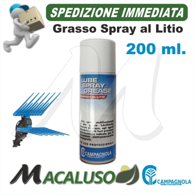 Grasso Spray litio Campagnola bomboletta 200 ml. specifico abbacchiatore Elektra idrorepellente 02090297